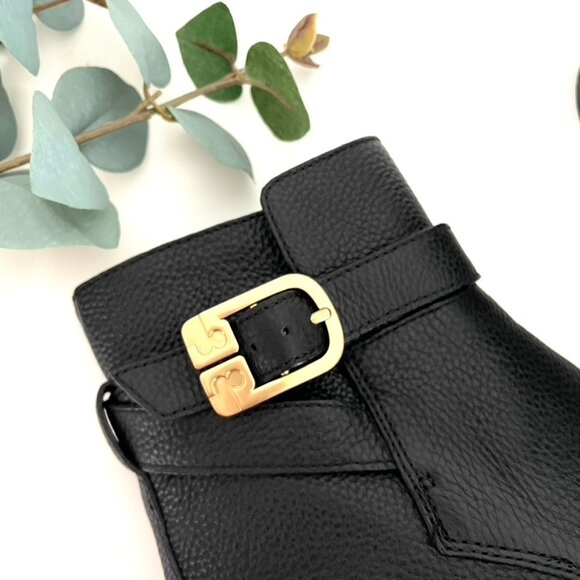 Tory Burch Brooke Black Tumbled Leather Ankle Booties Size 6 NWT - Picture 6 of 10